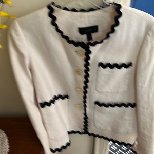 J Crew white linen jacket